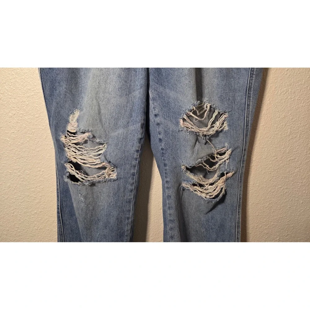 Judy Blue Distressed Boyfriend Jeans Womens 16W High Rise Raw Hem Stretch